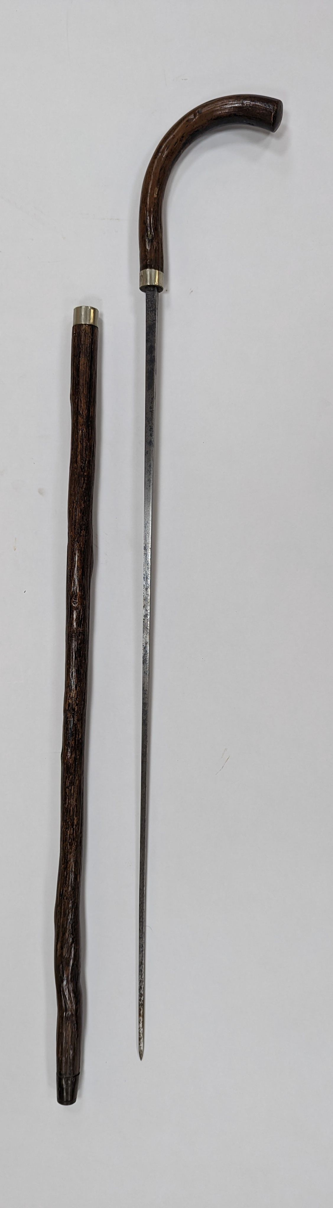 A 19th century sword stick with stiletto blade